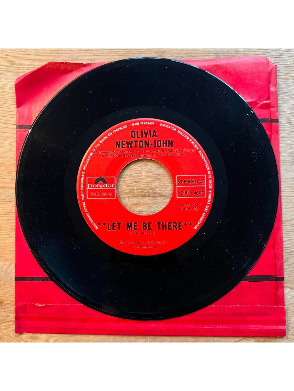 Olivia Newton-John - Let me be There/Maybe The I'll Think of You 45rpm VG+ R11
